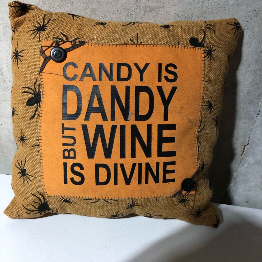NEW!! Halloween orange and burlap pillow